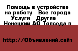 Помощь в устройстве на работу - Все города Услуги » Другие   . Ненецкий АО,Топседа п.